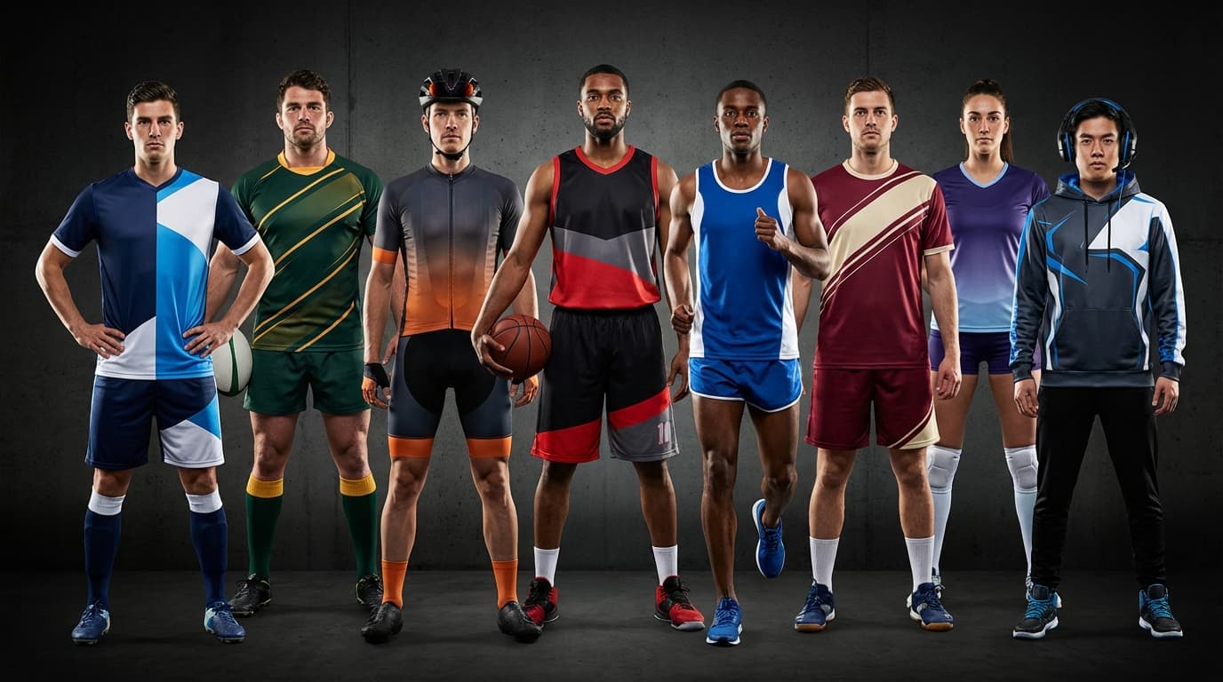 Athletes in custom sublimation sportswear
